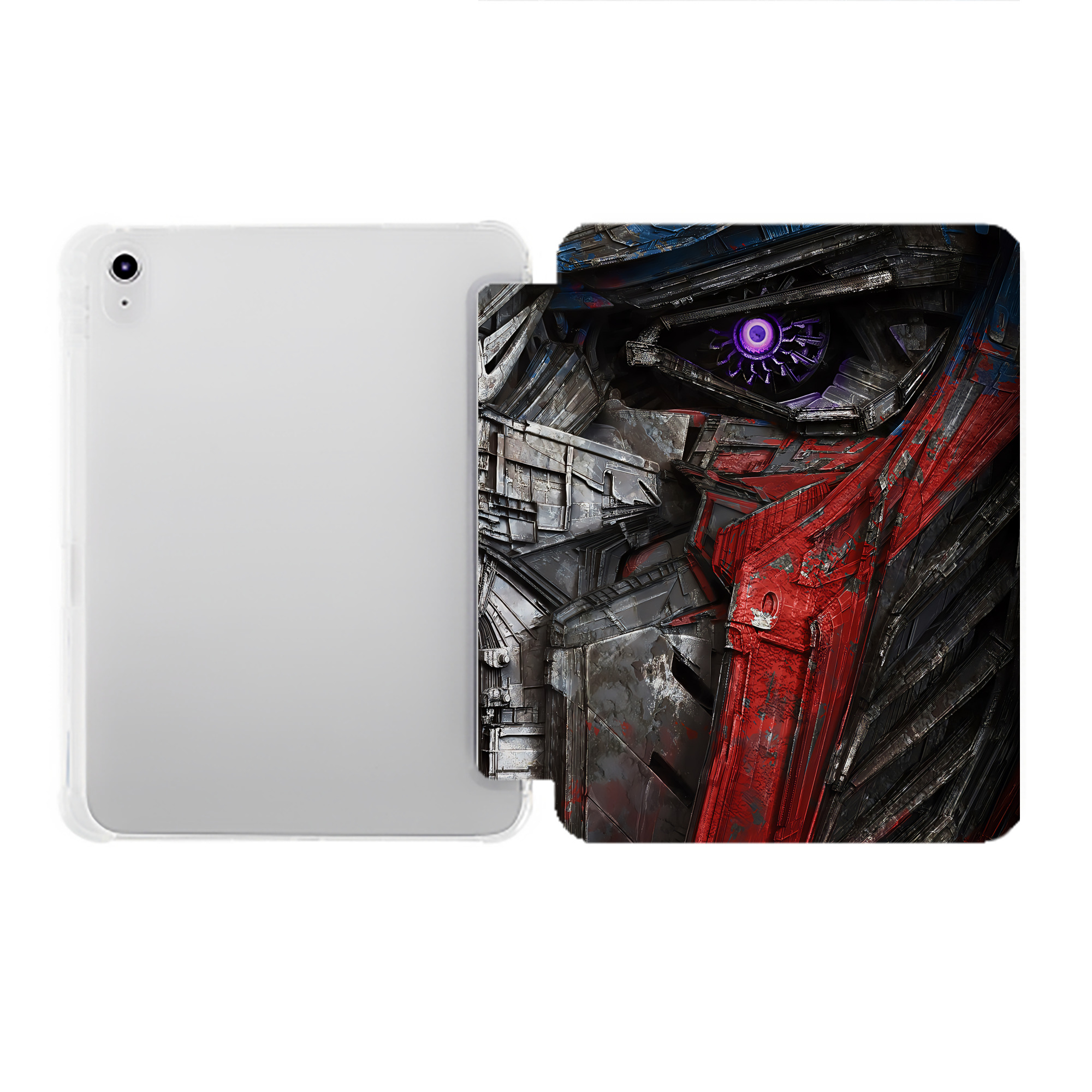 （画像用） Transformers トランスフォーマー IPad ケース ペン収納付き 三つ折りスタンド PUレザー×シリコン 対応機種9.5/10.5/10.9インチ